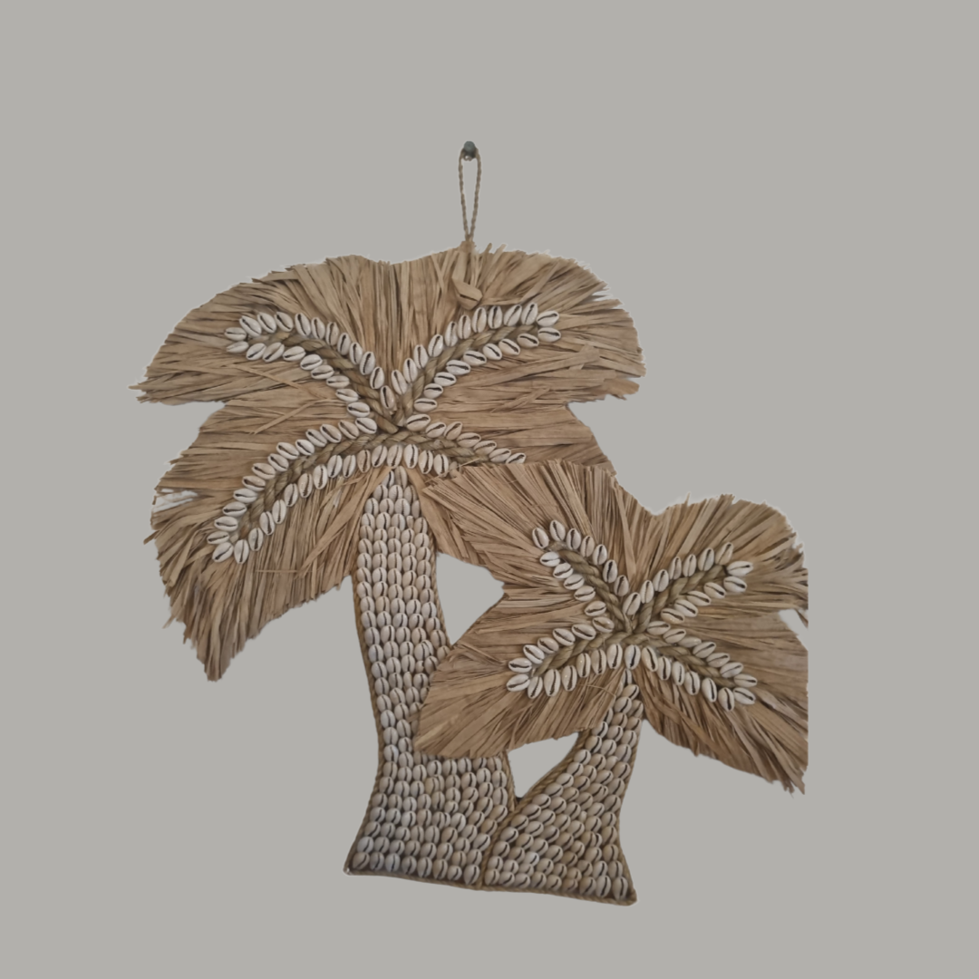 Seagrass and Shell Palm Tree Duo