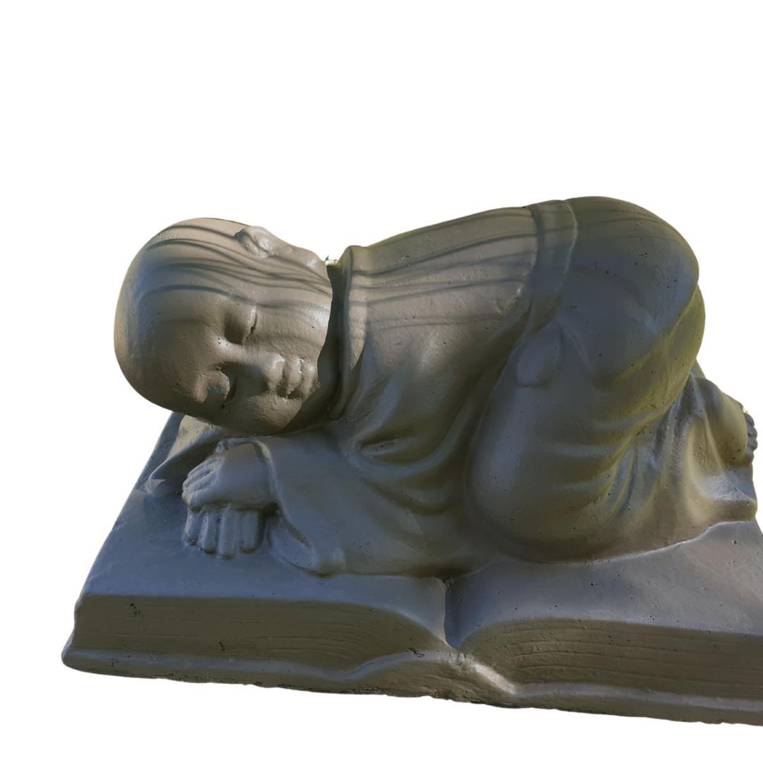 Sleeping Monk on Book Statue