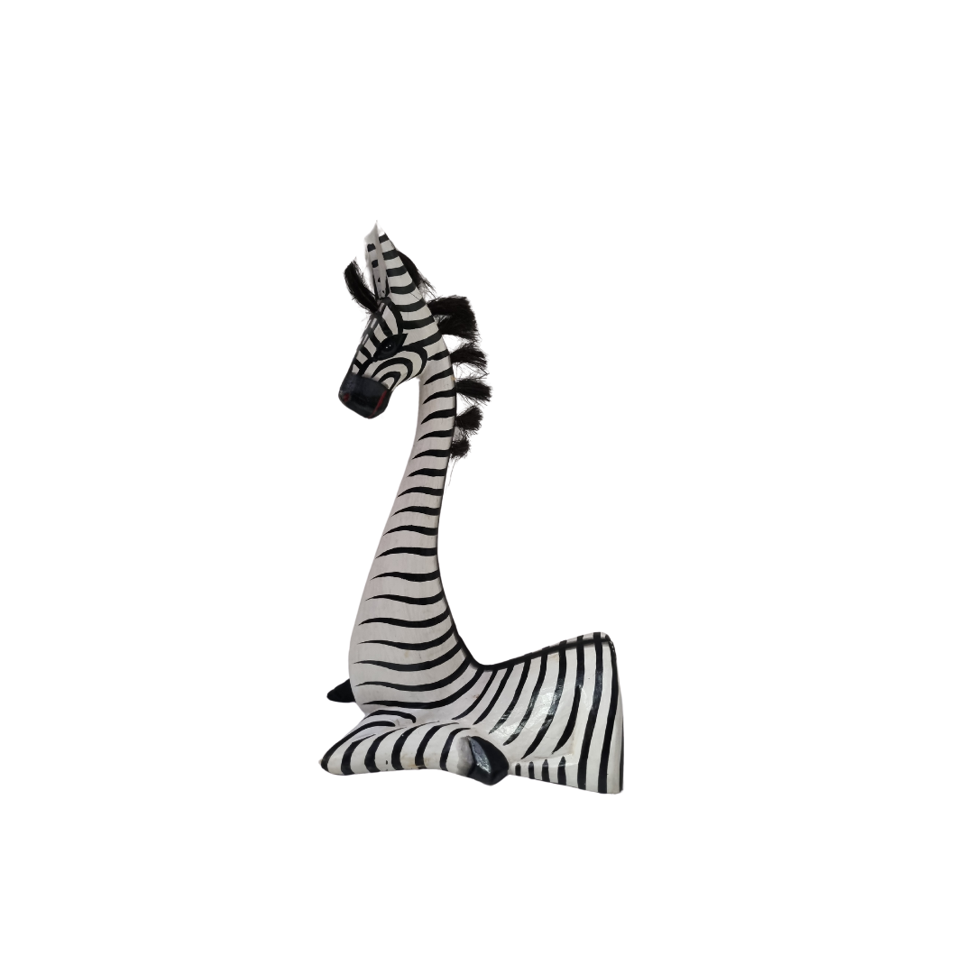 Sitting Zebra Statues Wooden Designs