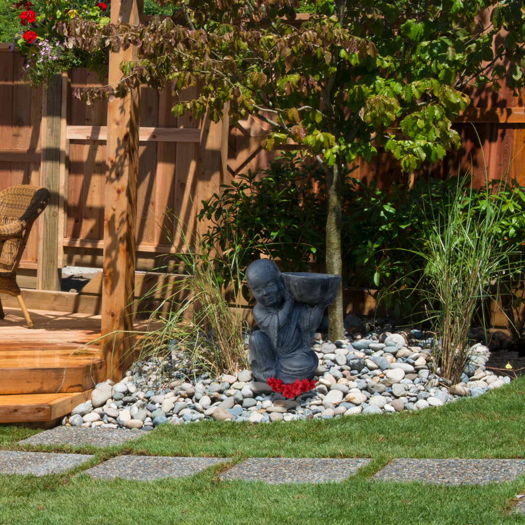 Buddha Monk Statue Birdbath-Planter 