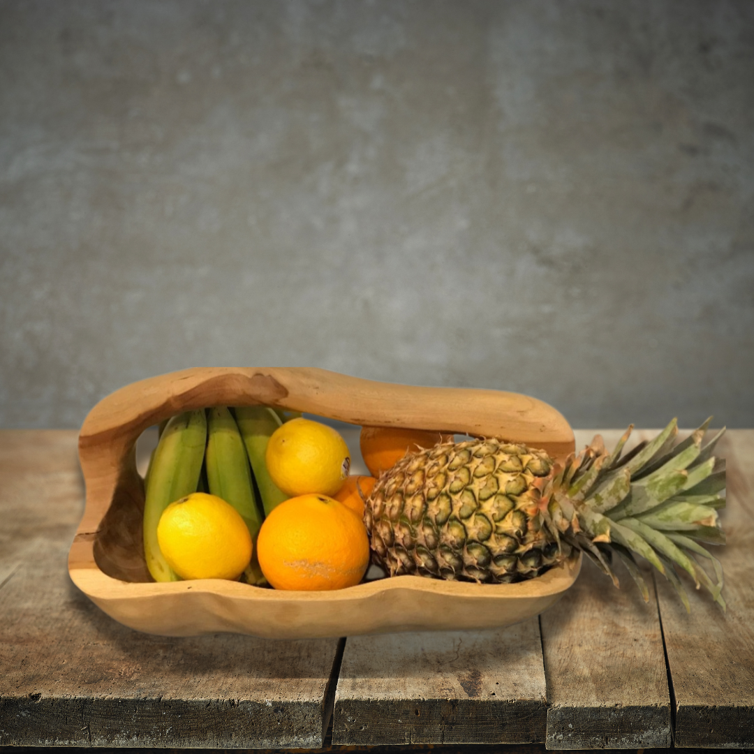 Solid Teak Wood Fruit Bowl Handle