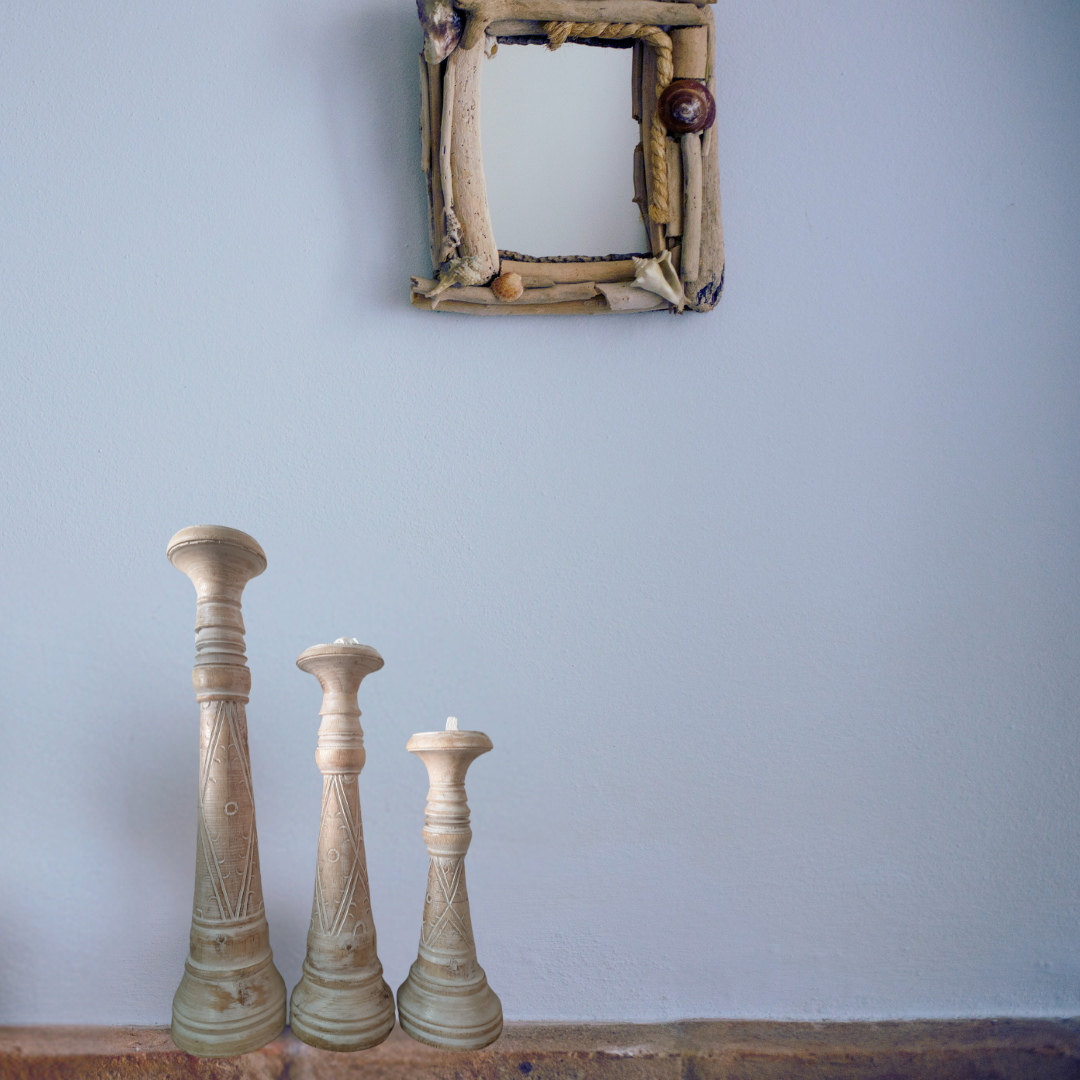 Candle Holders Gold or Natural Lotus Set