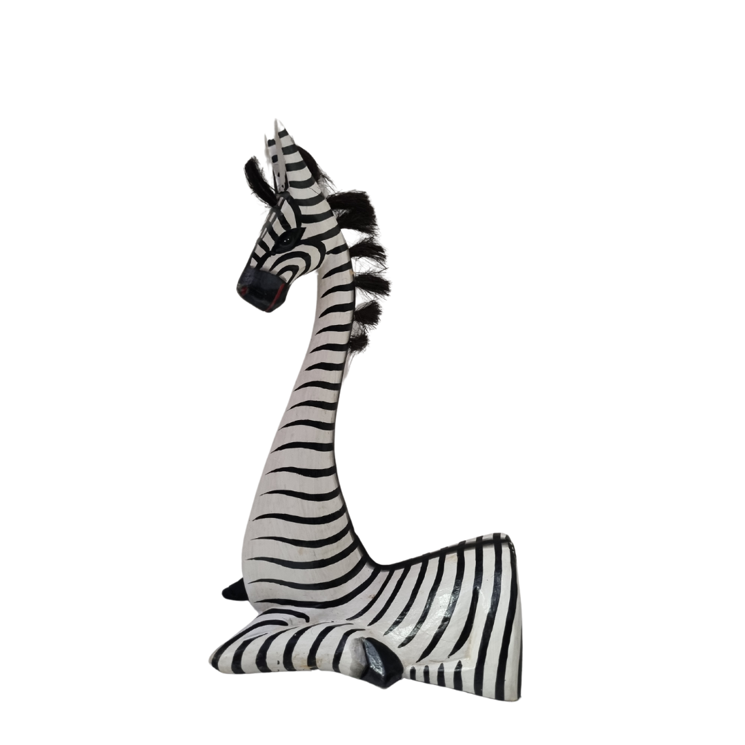 Sitting Zebra Statues Wooden Designs