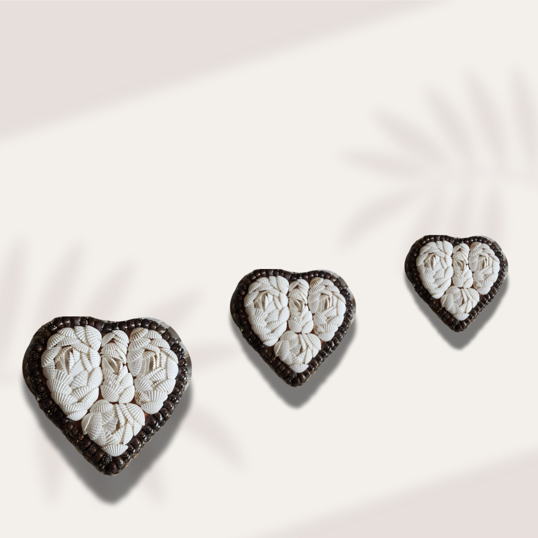 Heart Shaped Shell Trinket Boxes