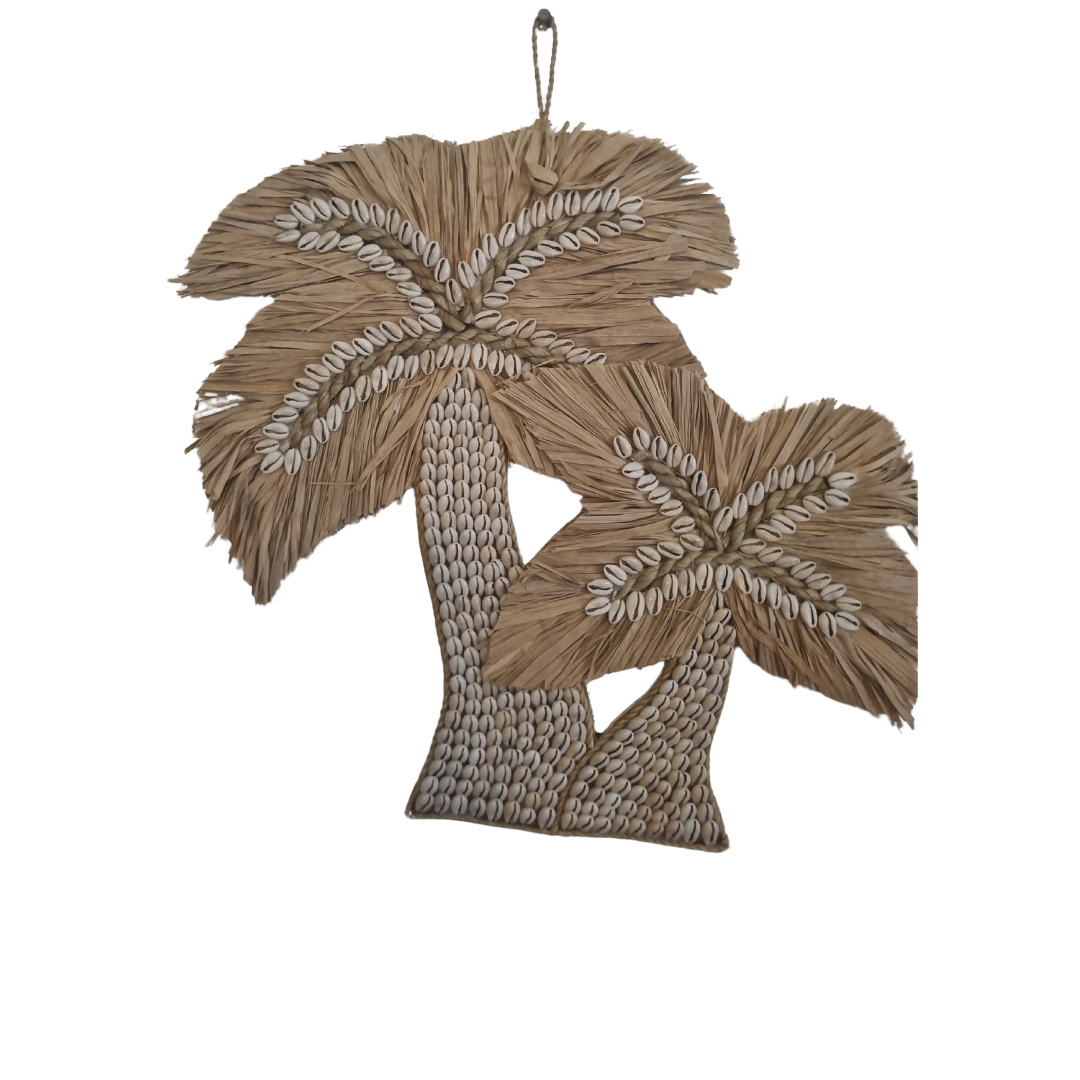 Seagrass and Shell Palm Tree Duo