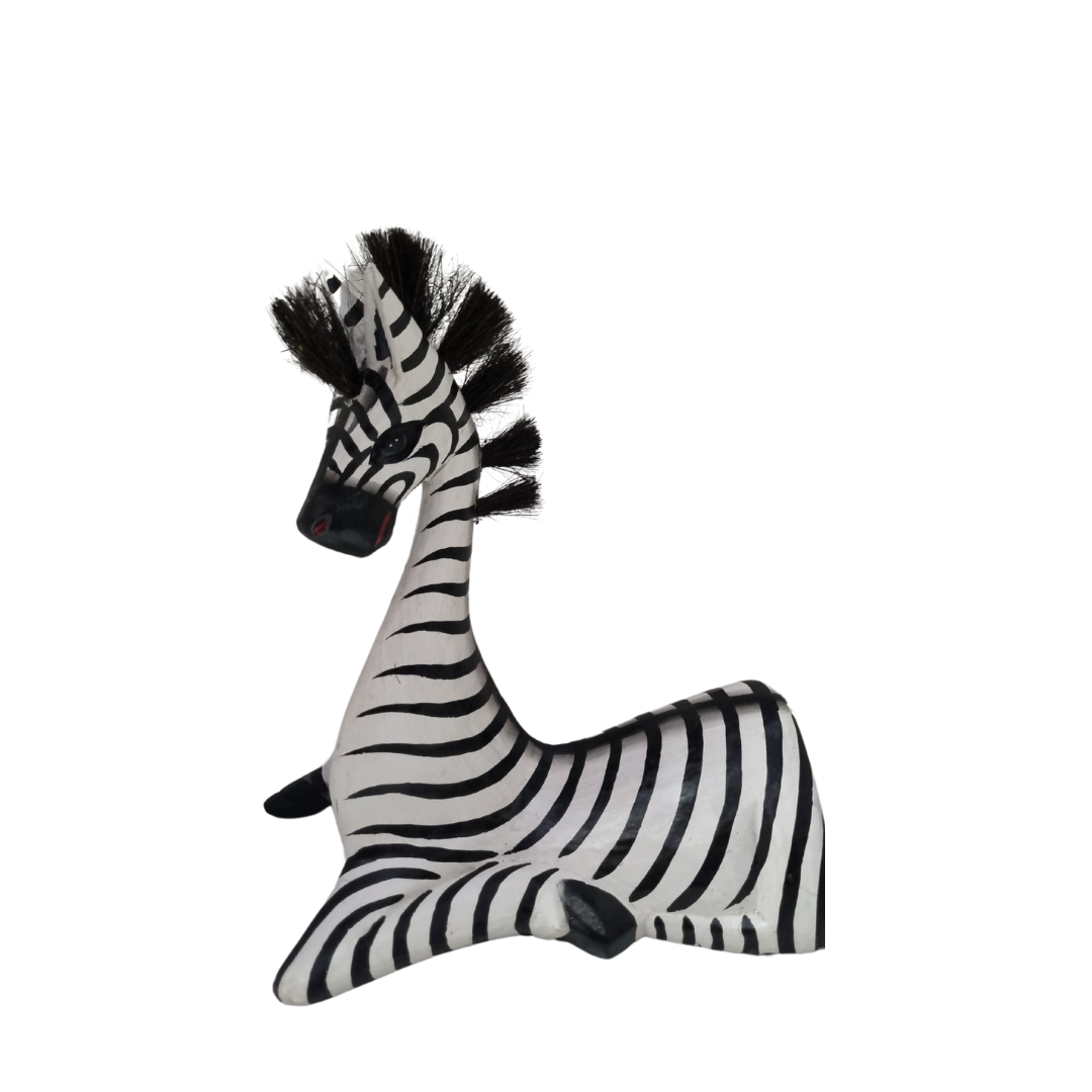 Sitting Zebra Statues Wooden Designs