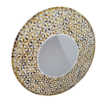 Brown Owl Mosaic Round Mirror