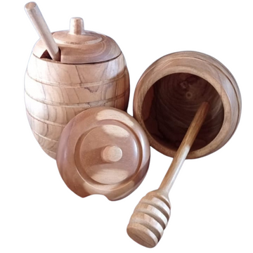 Bee Hive Wooden Honey Pot