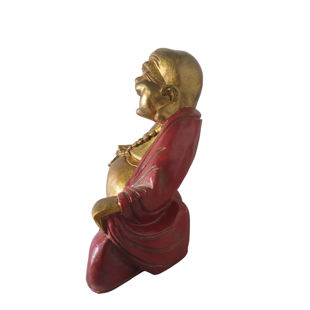 Happy Buddha Sculpture Statue Red side