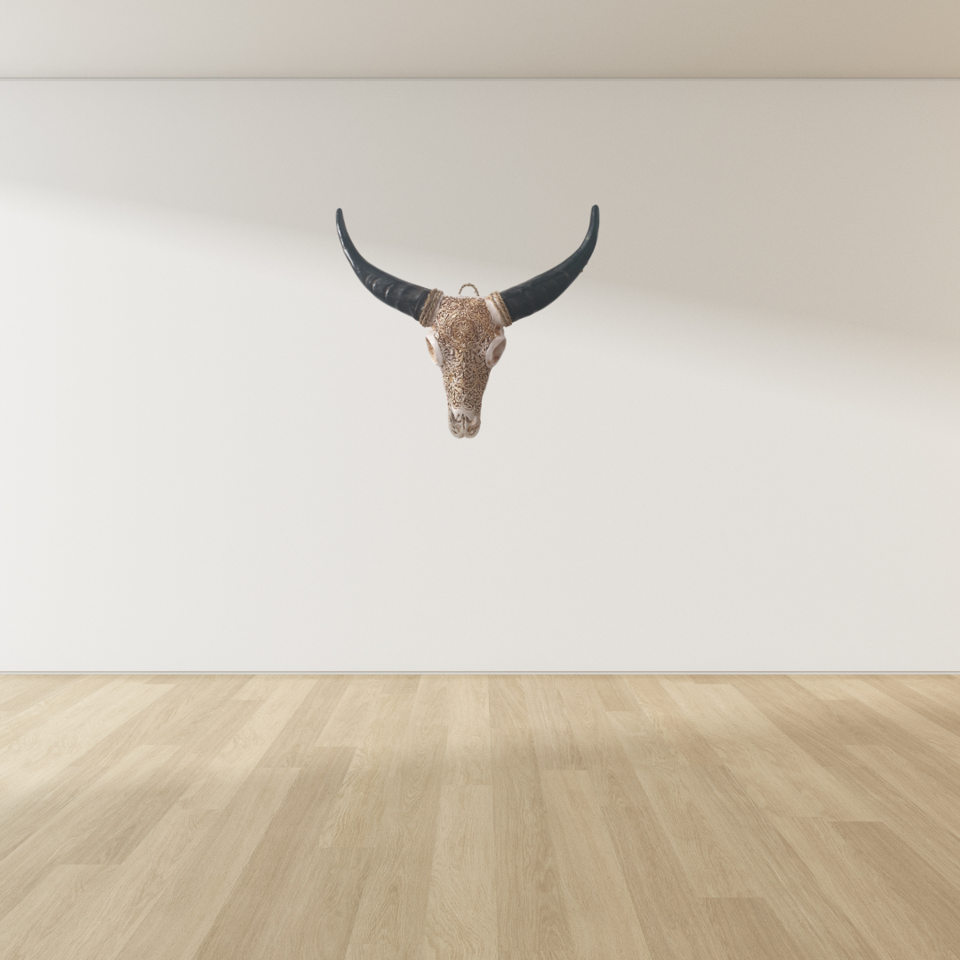 Resin Boho Cow- Bull Skull