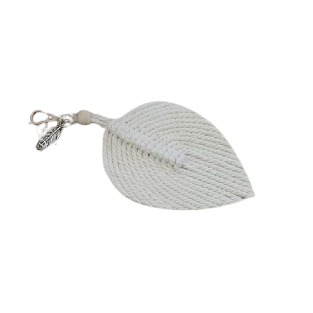 Macrame Leaf Key Ring or Hand Bag Décor