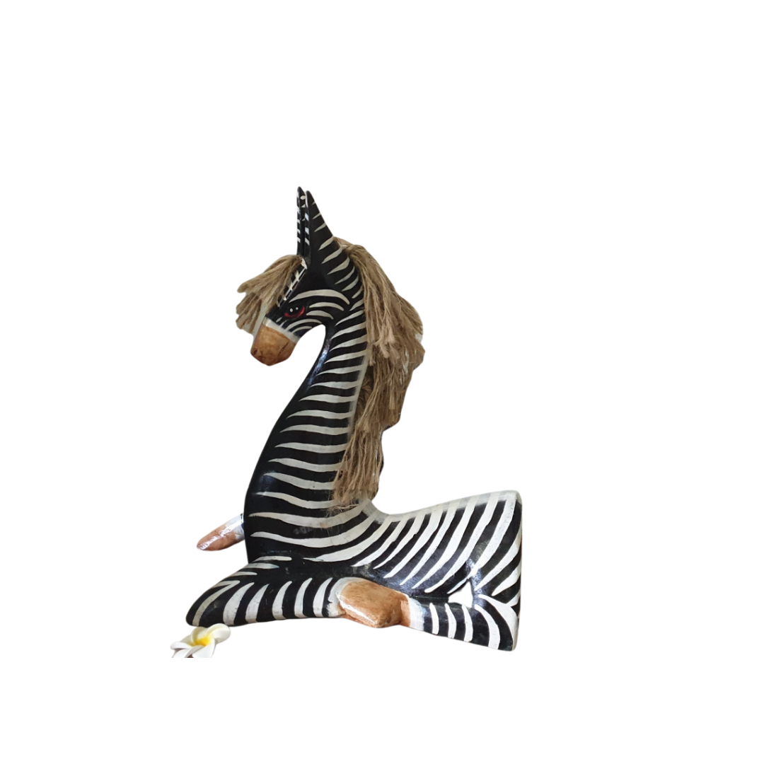 Sitting Zebra Statues Wooden Designs