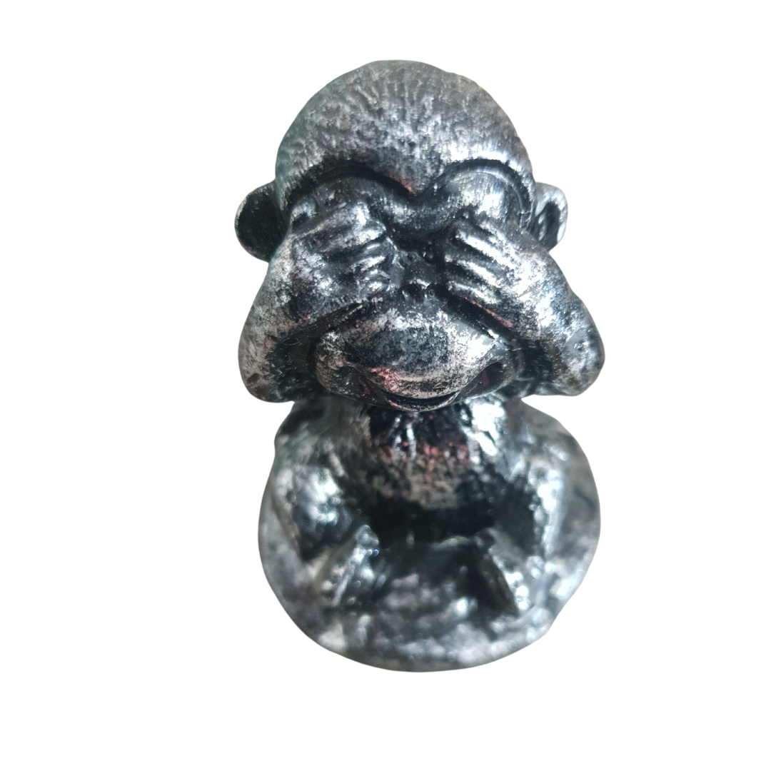 Three Wise Monkeys Resin Figurines SILVER