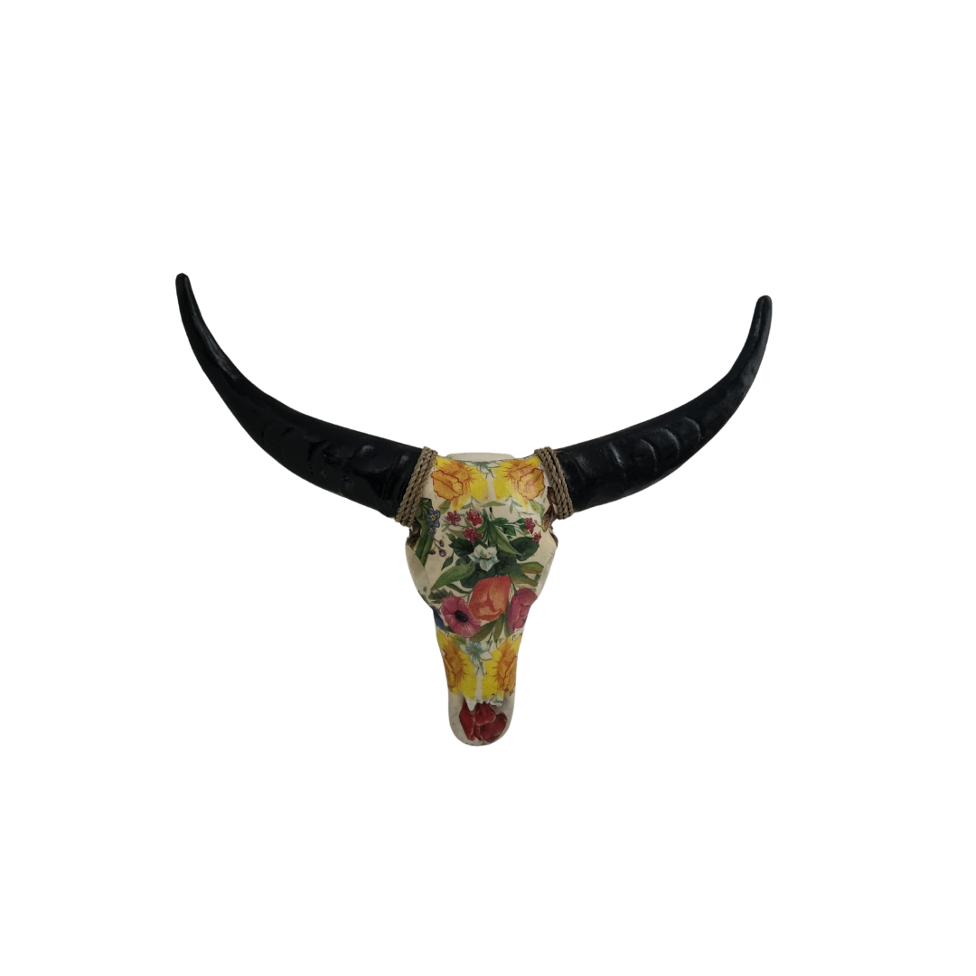 Rustic Floral Bull Skull STYLE 2