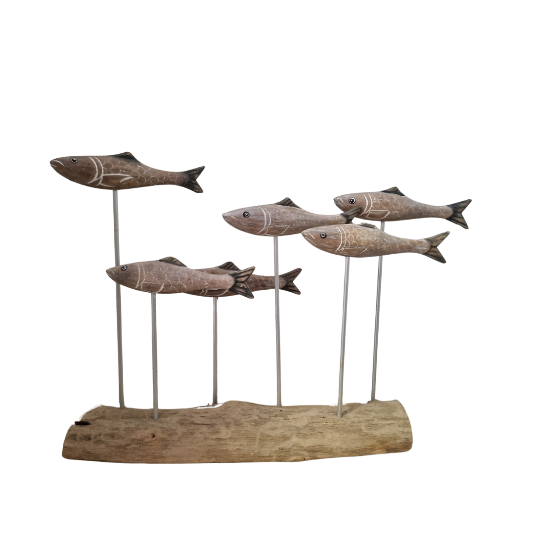 School Of Fish on Drift Wood Rustic