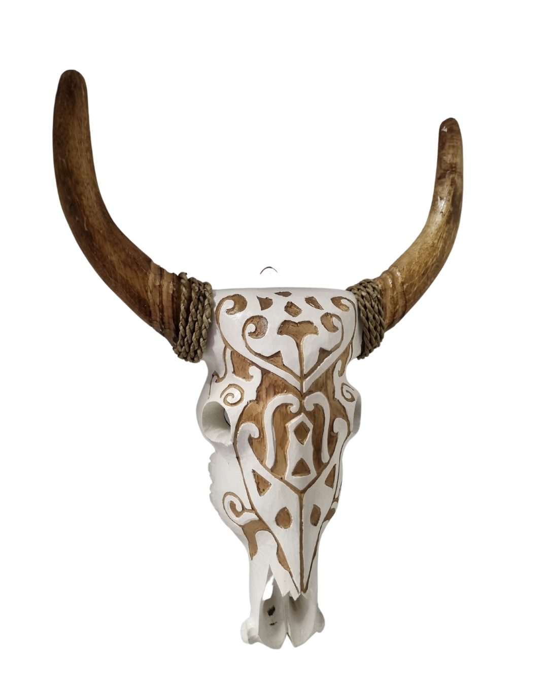 Rustic Wooden Bull Skulls