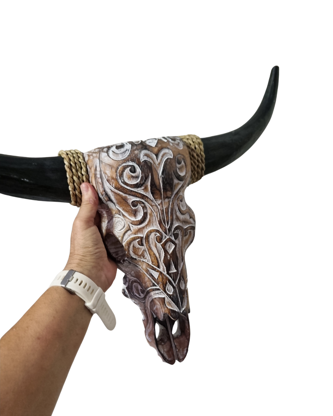 Rustic Wooden Bull Skulls