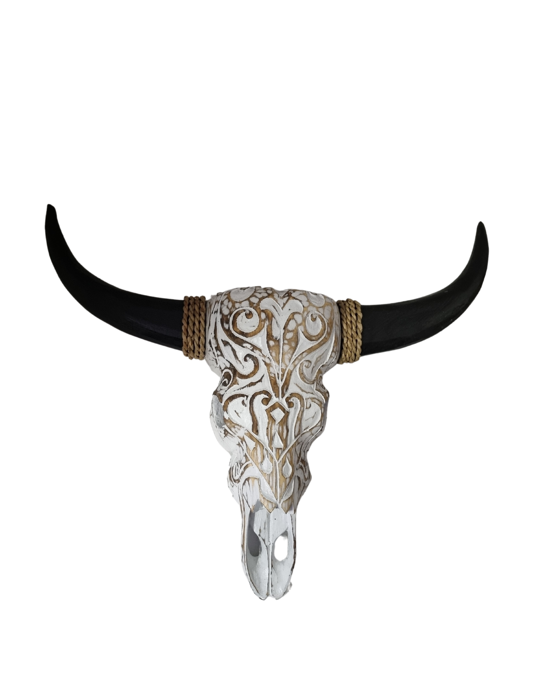 Rustic Wooden Bull Skulls