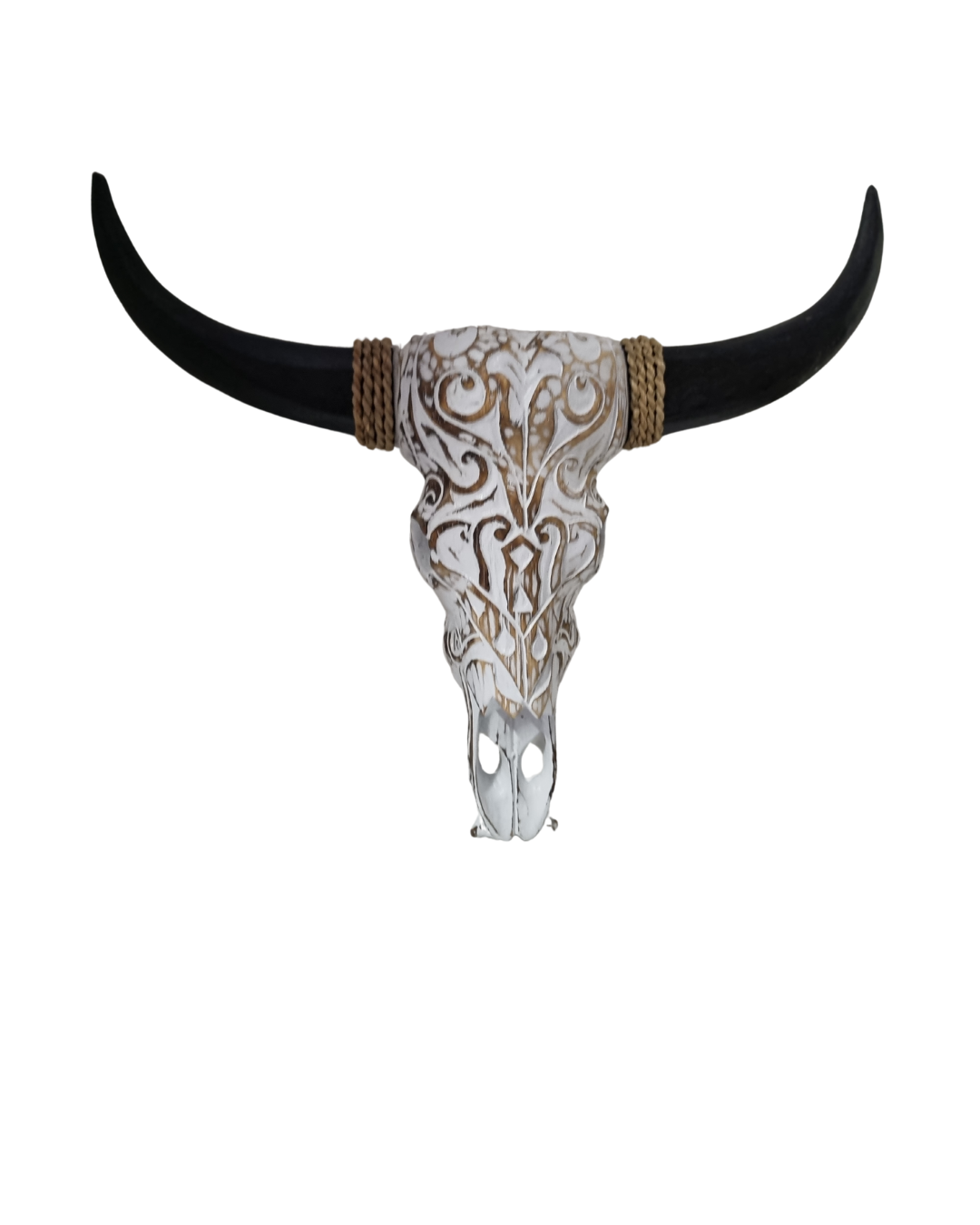 Rustic Wooden Bull Skulls