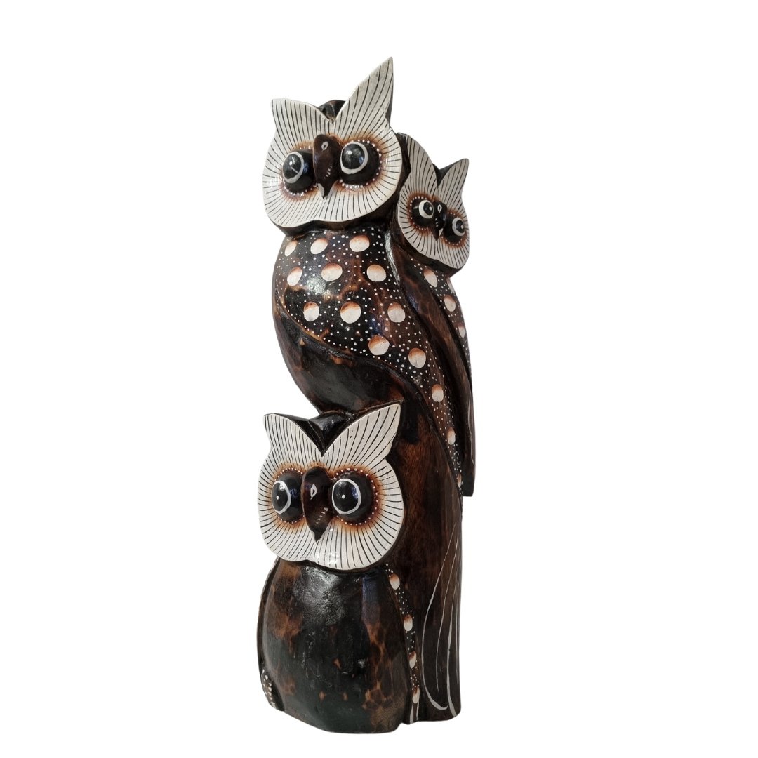 Wooden Carved Owl Statues