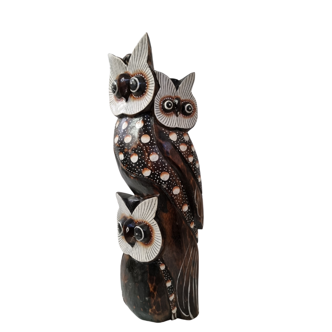 Wooden Carved Owl Statues