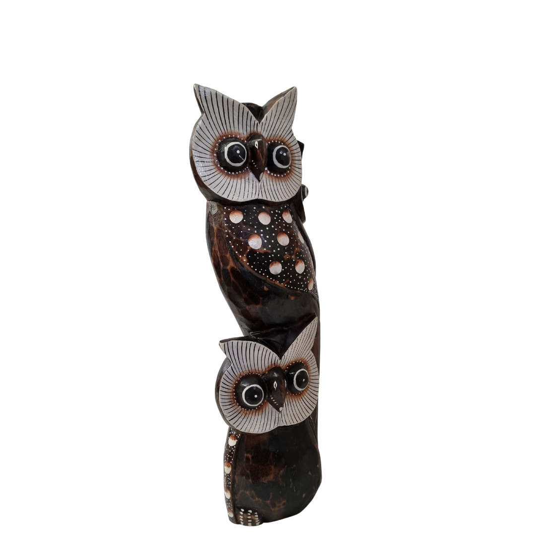 Wooden Carved Owl Statues