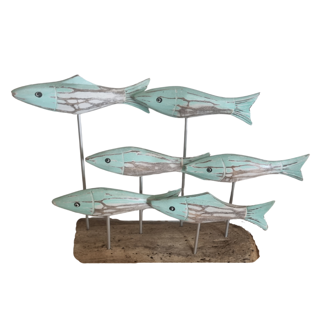 School Of Fish on Drift Wood Rustic