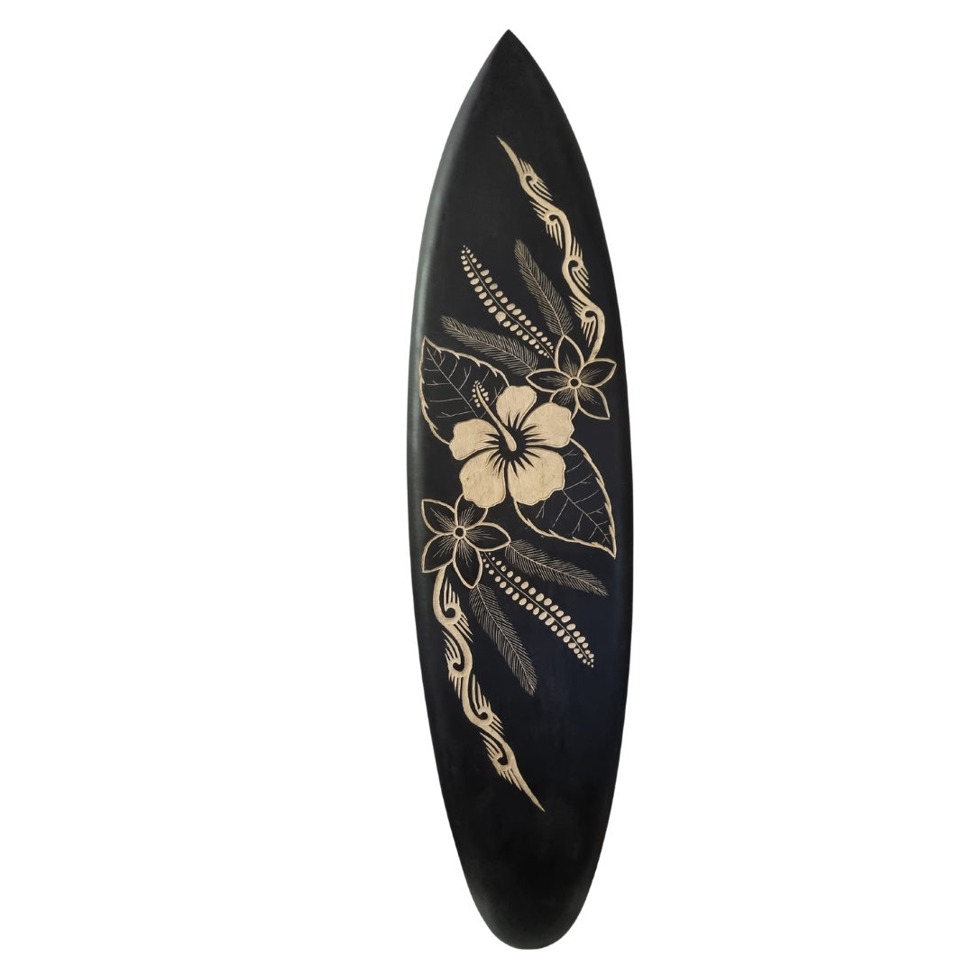 Exotic Hand-Carved Surfboard Wall Art