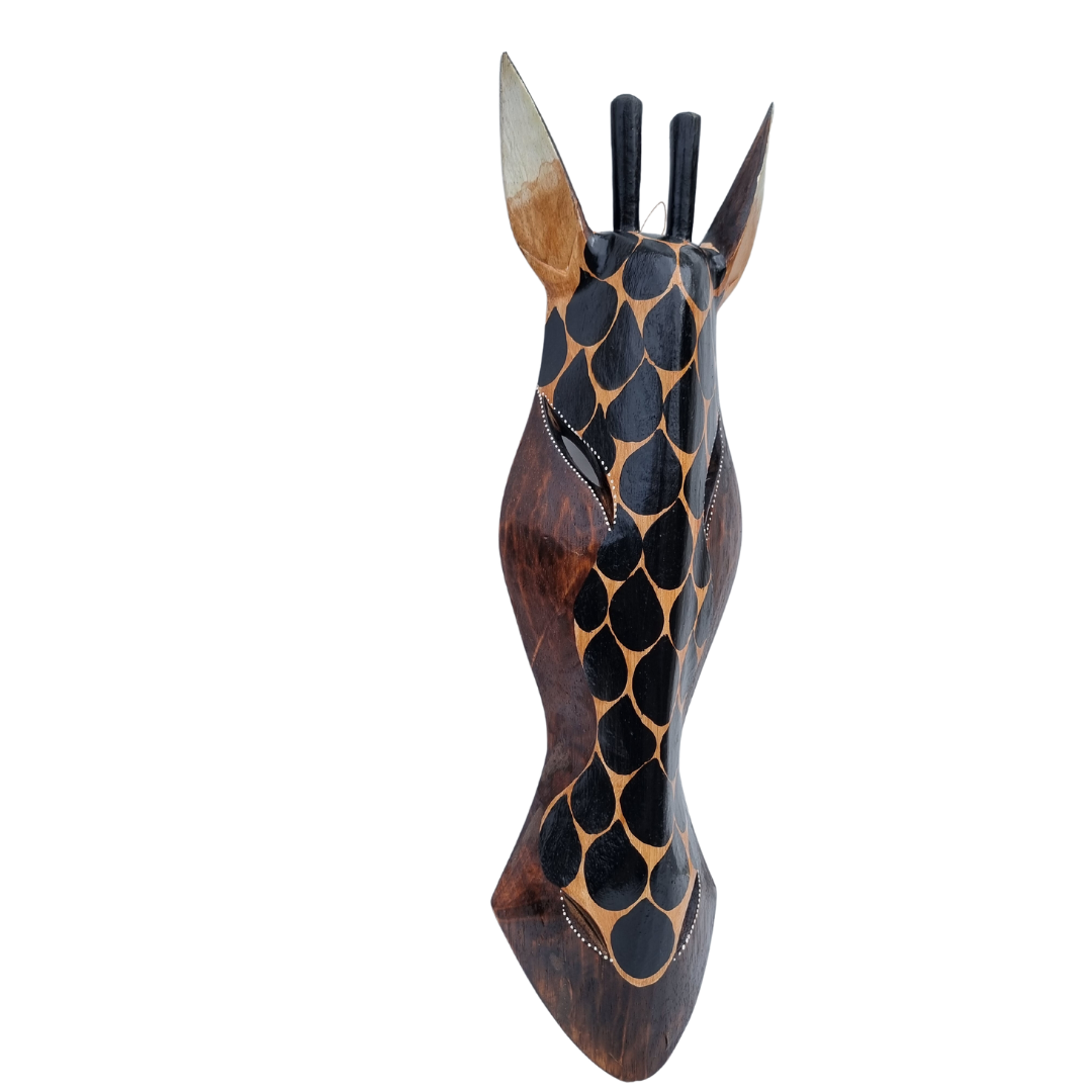 Wooden Giraffe Mask Hanging 