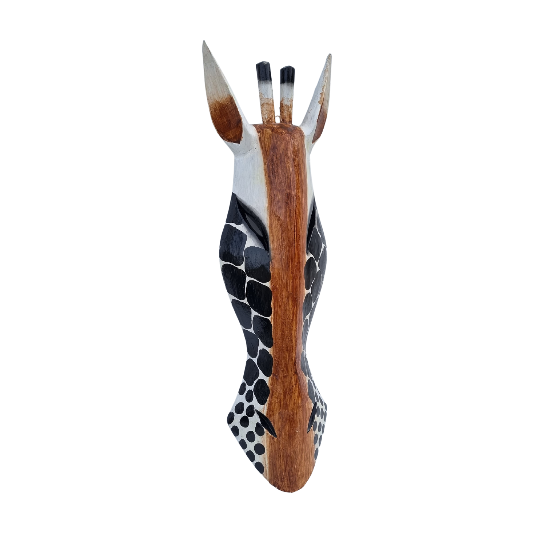 Wooden Giraffe Mask Wall Art