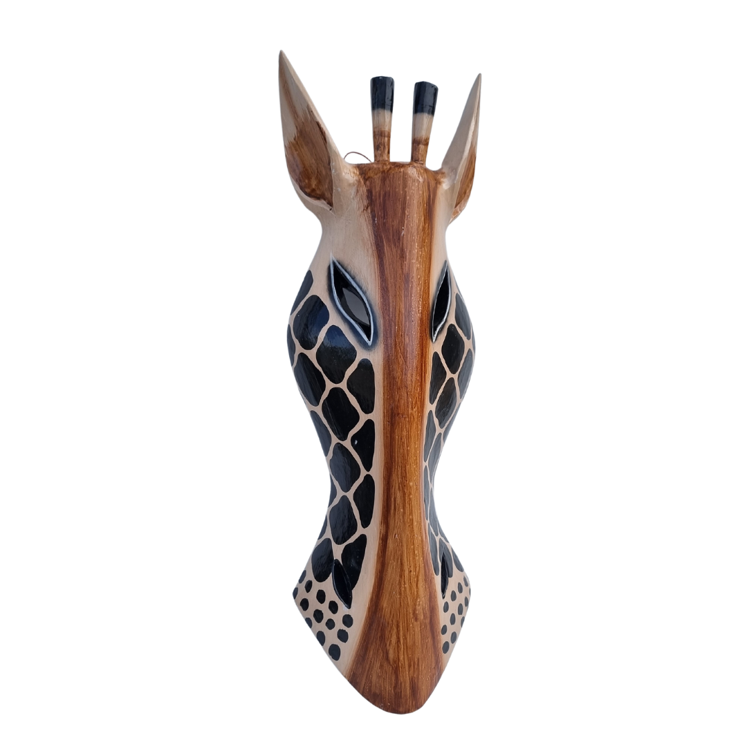 Giraffe Mask Wooden Wall Art