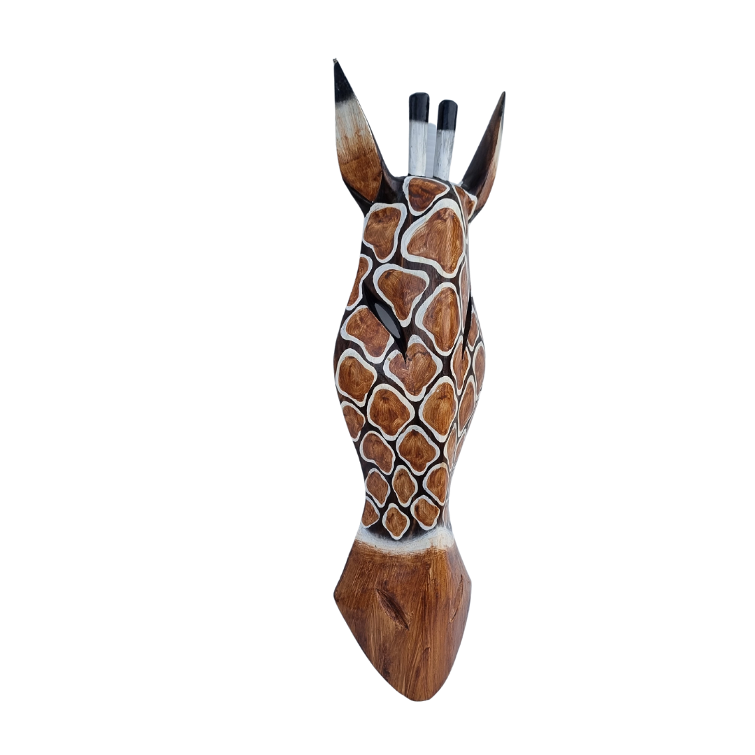 Giraffe Mask Wooden Wall Art African Style 