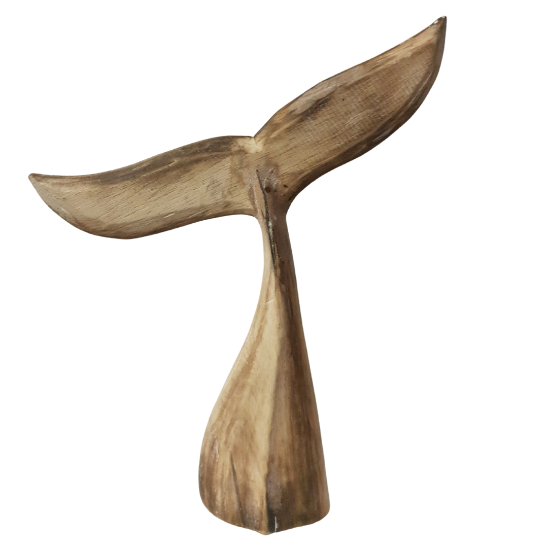 Whale Tail Wooden Carving