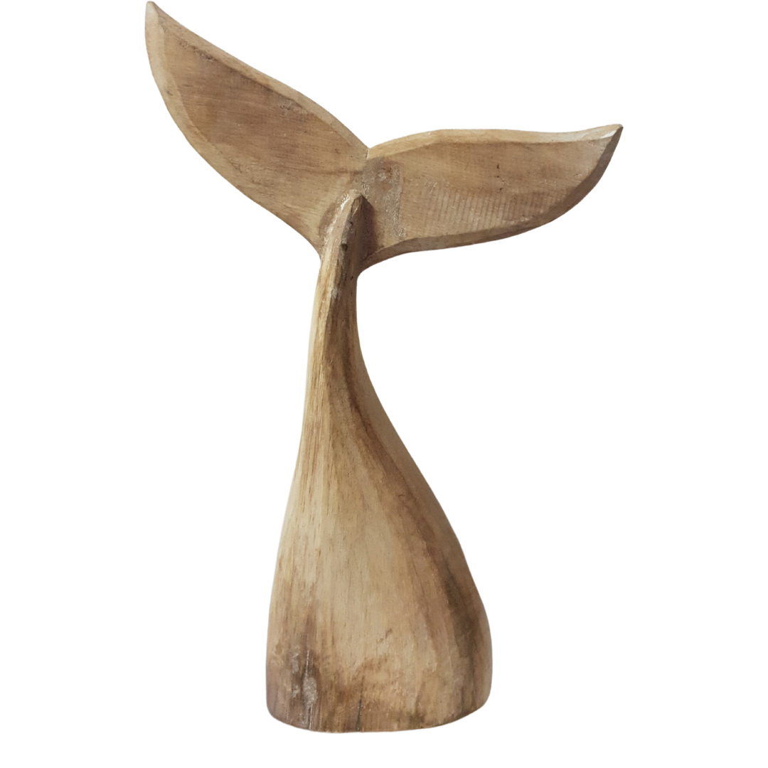 Whale Tail Wooden Carving