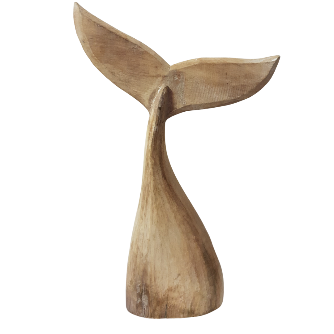 Whale Tail Wooden Carving