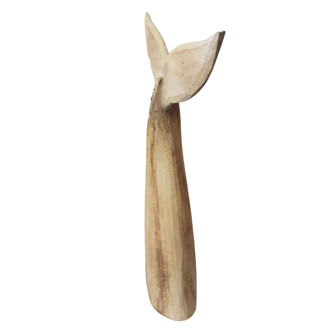 Whale Tail Wooden Carving