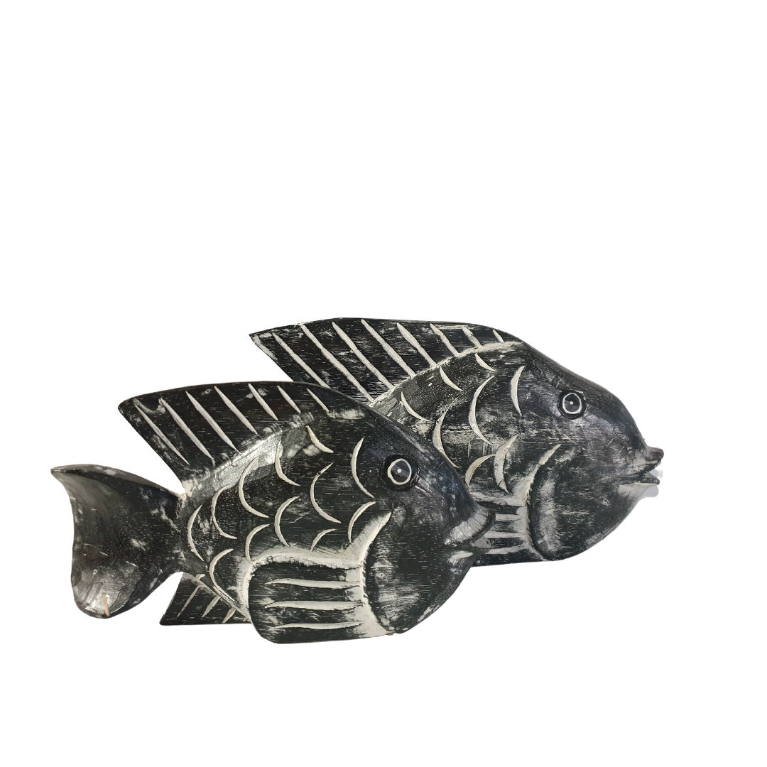 Coastal Inspired Fish Décor Black Wash