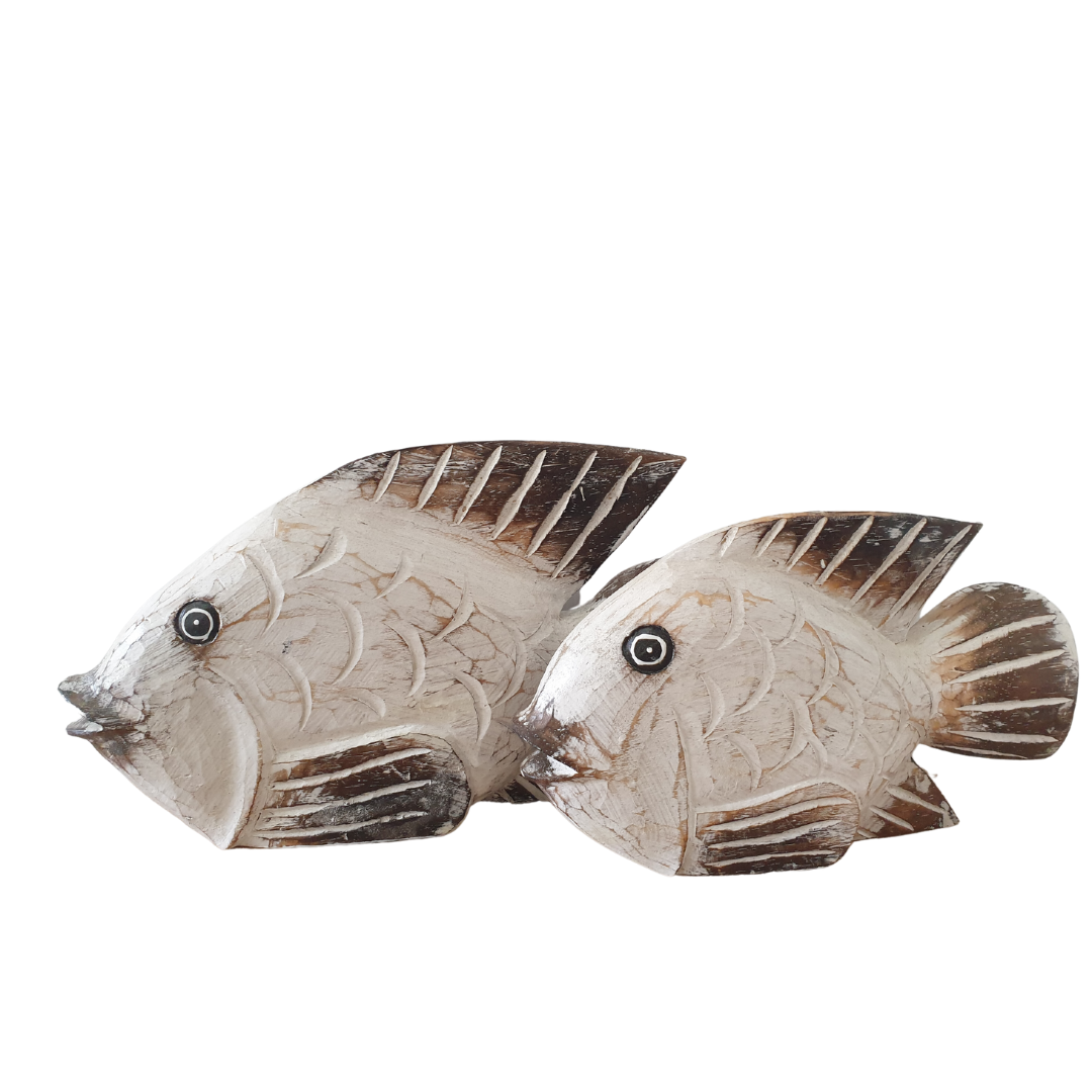 Coastal Inspired Fish Décor White Wash