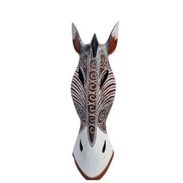 Wooden Zebra Animal Wall Mask Art