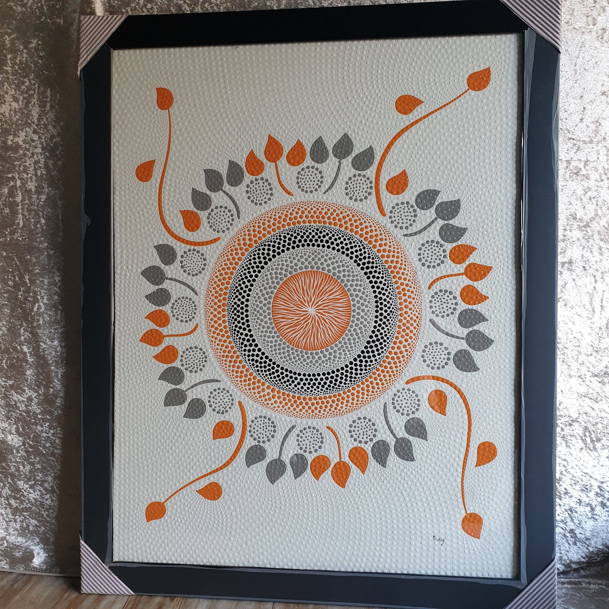 Balinese Dot Art Painting Orange