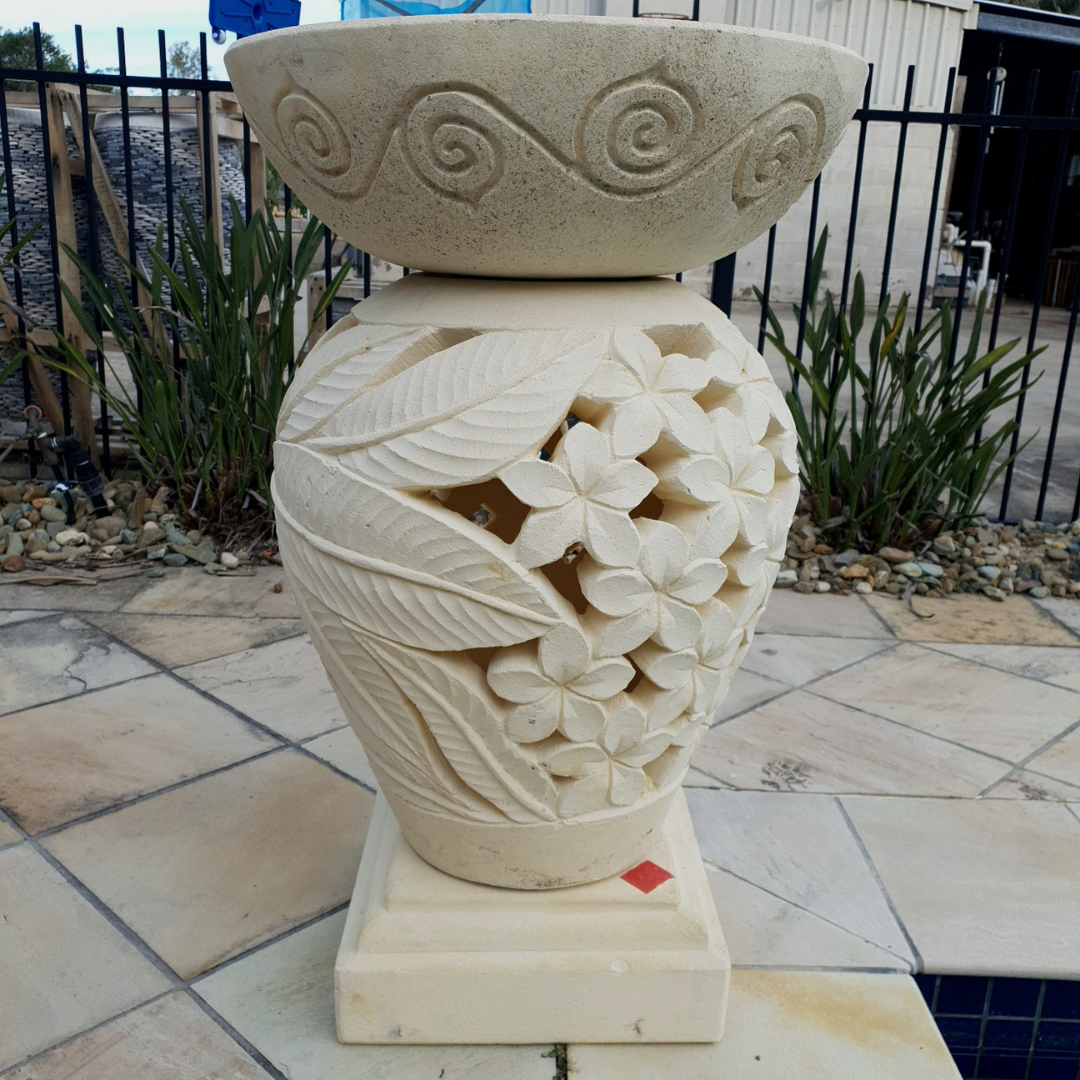 Garden Planter - Birdbath Frangipani Design