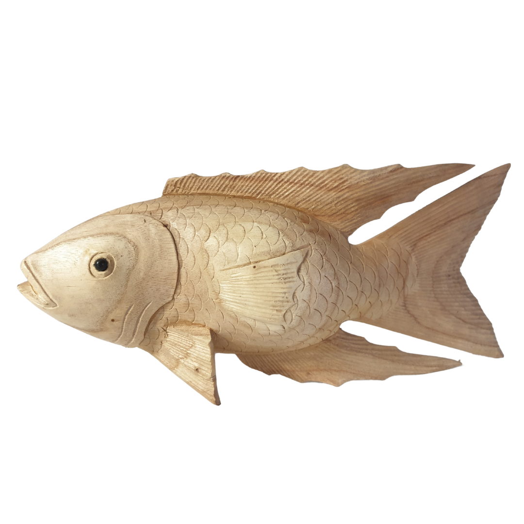 Koi Fish Wooden Carving