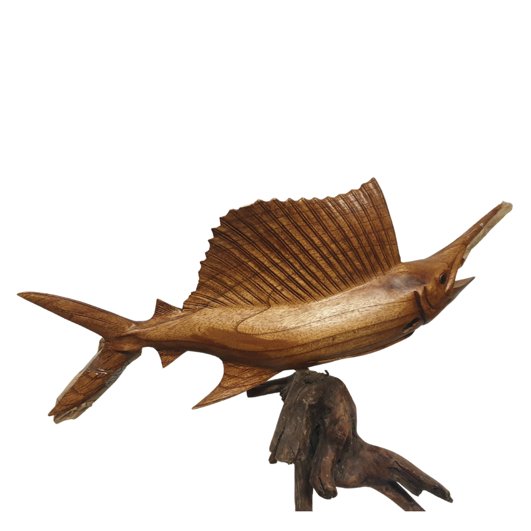 Wooden Sail Fish Carving 