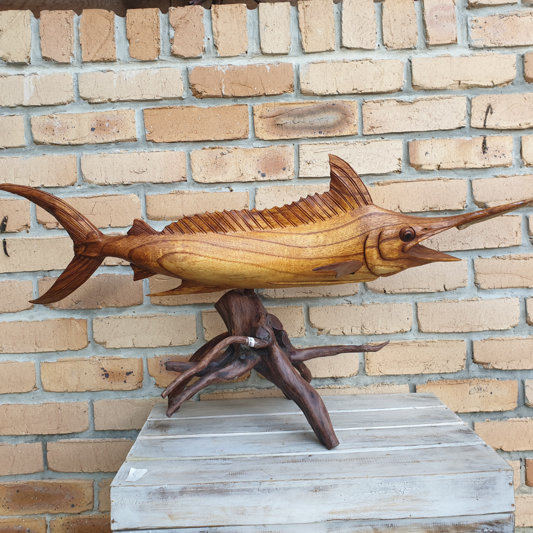 Wooden Carved Marlin Fish 60cm