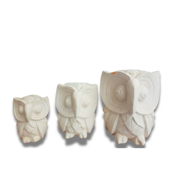 Owl Statues Limestone Carvings