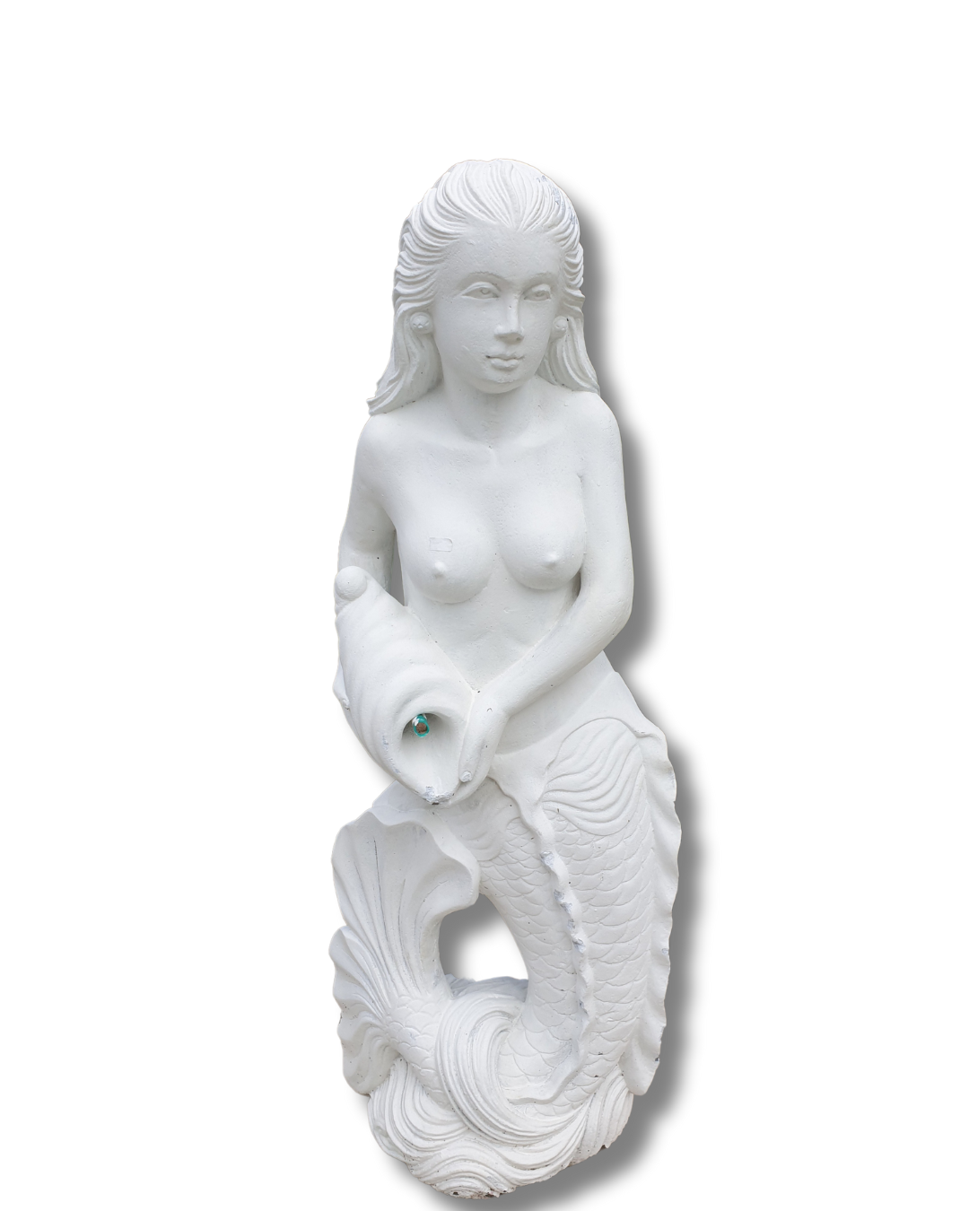 Mermaid Garden Statue Sculpture WHITE