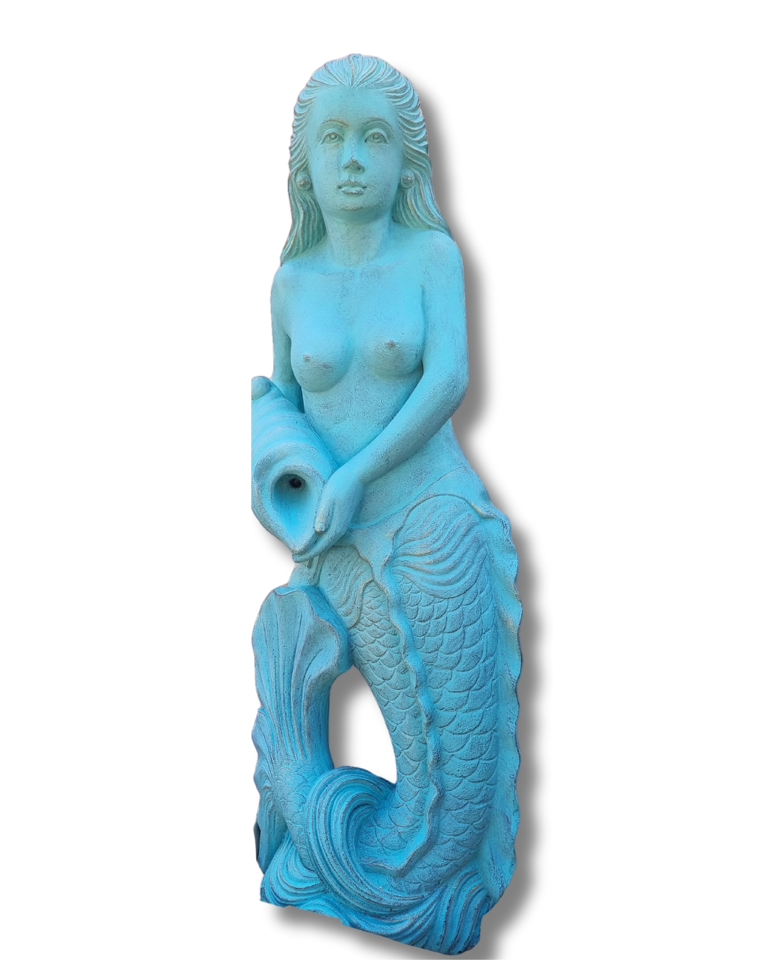 Mermaid Garden Statue Sculpture TURQUOISE 