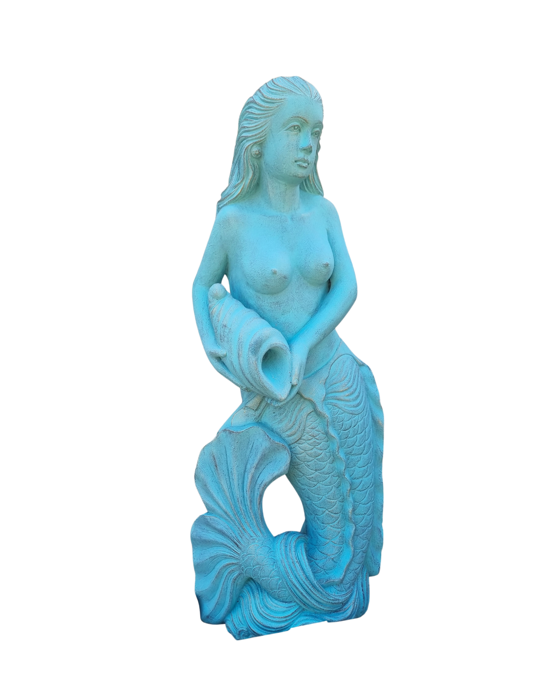 Mermaid Garden Statue Sculpture TURQUOISE 