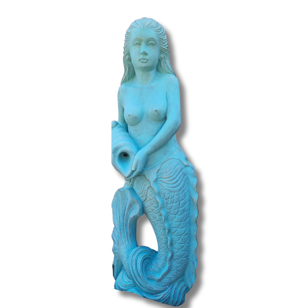 Mermaid Garden Statue Sculpture TURQUOISE 