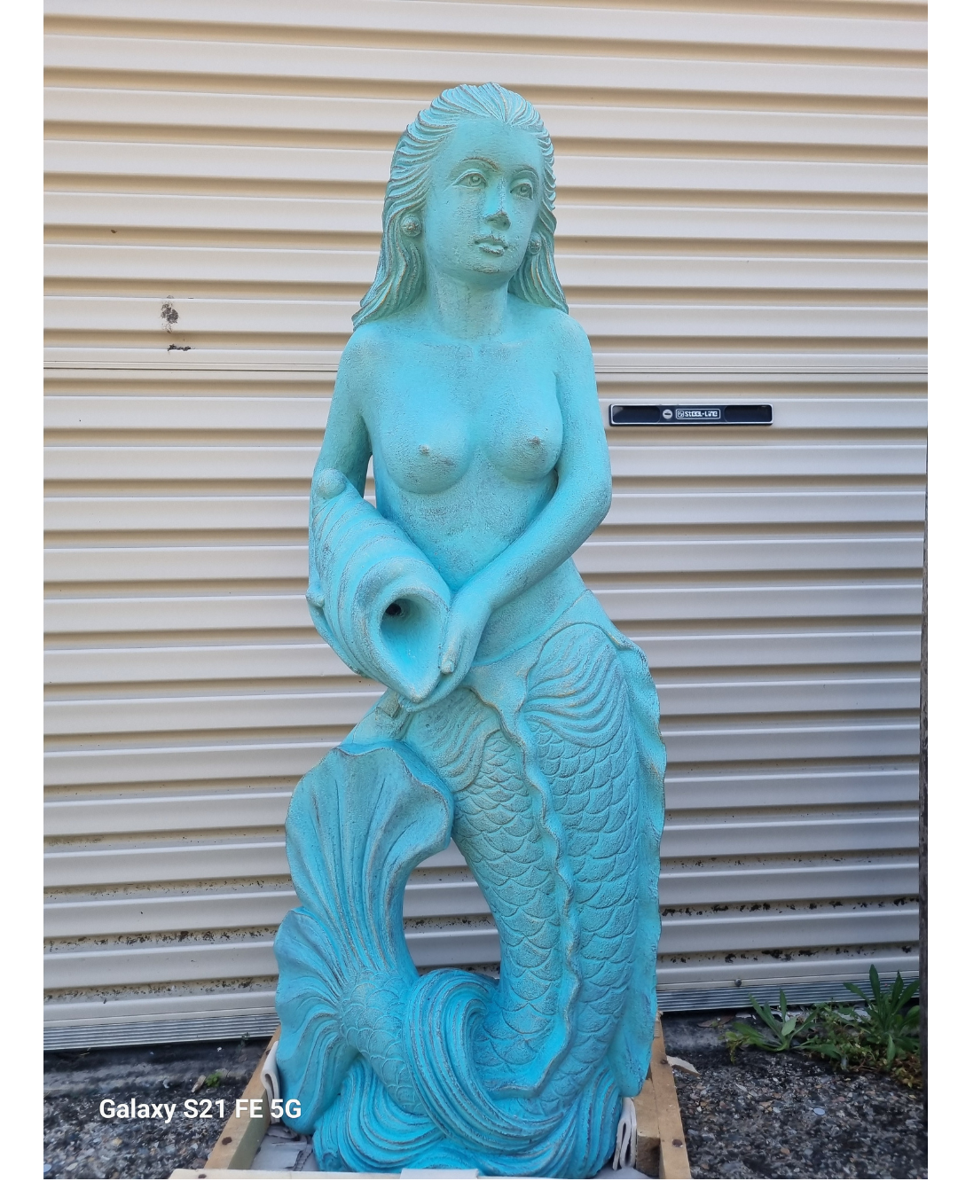 Mermaid Garden Statue Sculpture TURQUOISE 